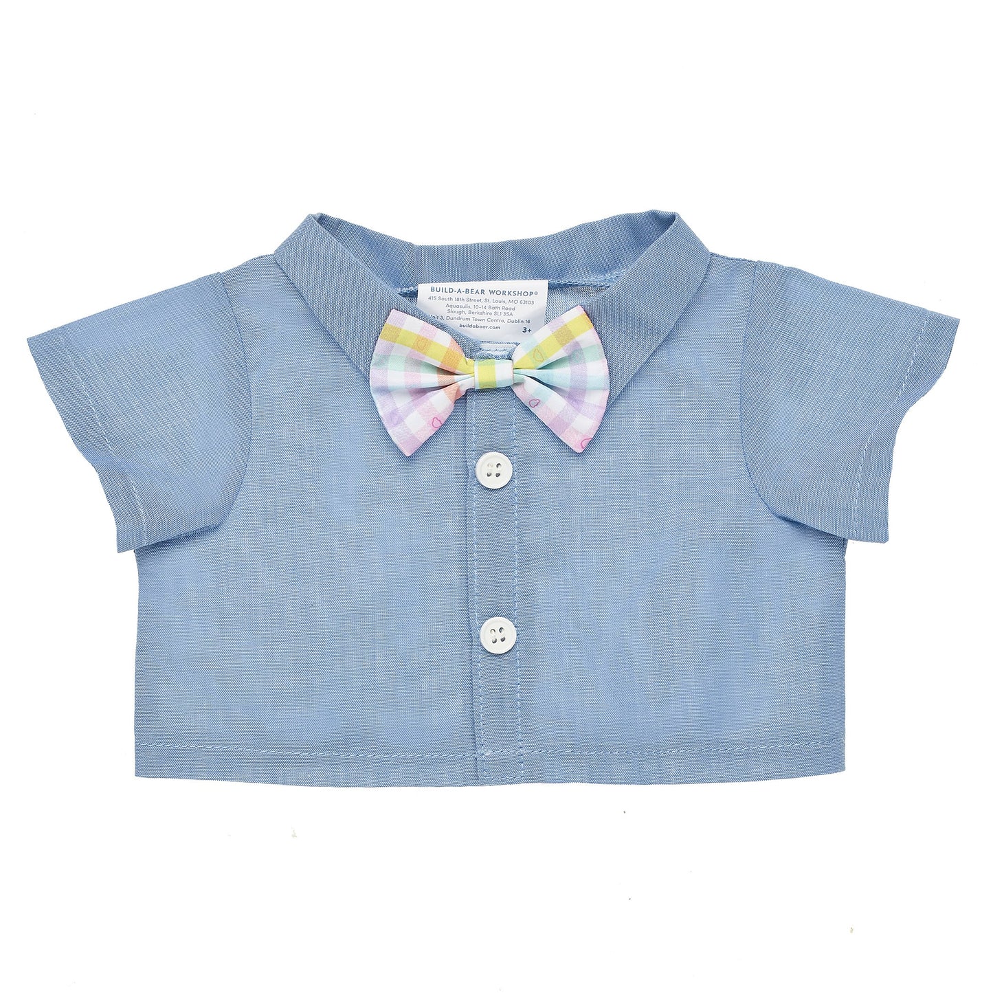 Camisa Celeste Con Humita Pastel Build-A-Bear