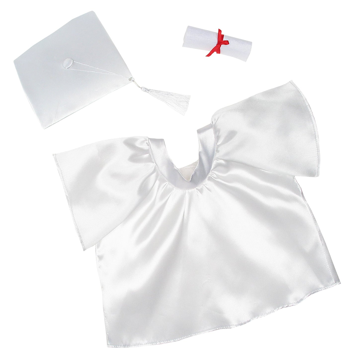 Capa Y Birrete Graduacion Blanco Mas Diploma Build-A-Bear