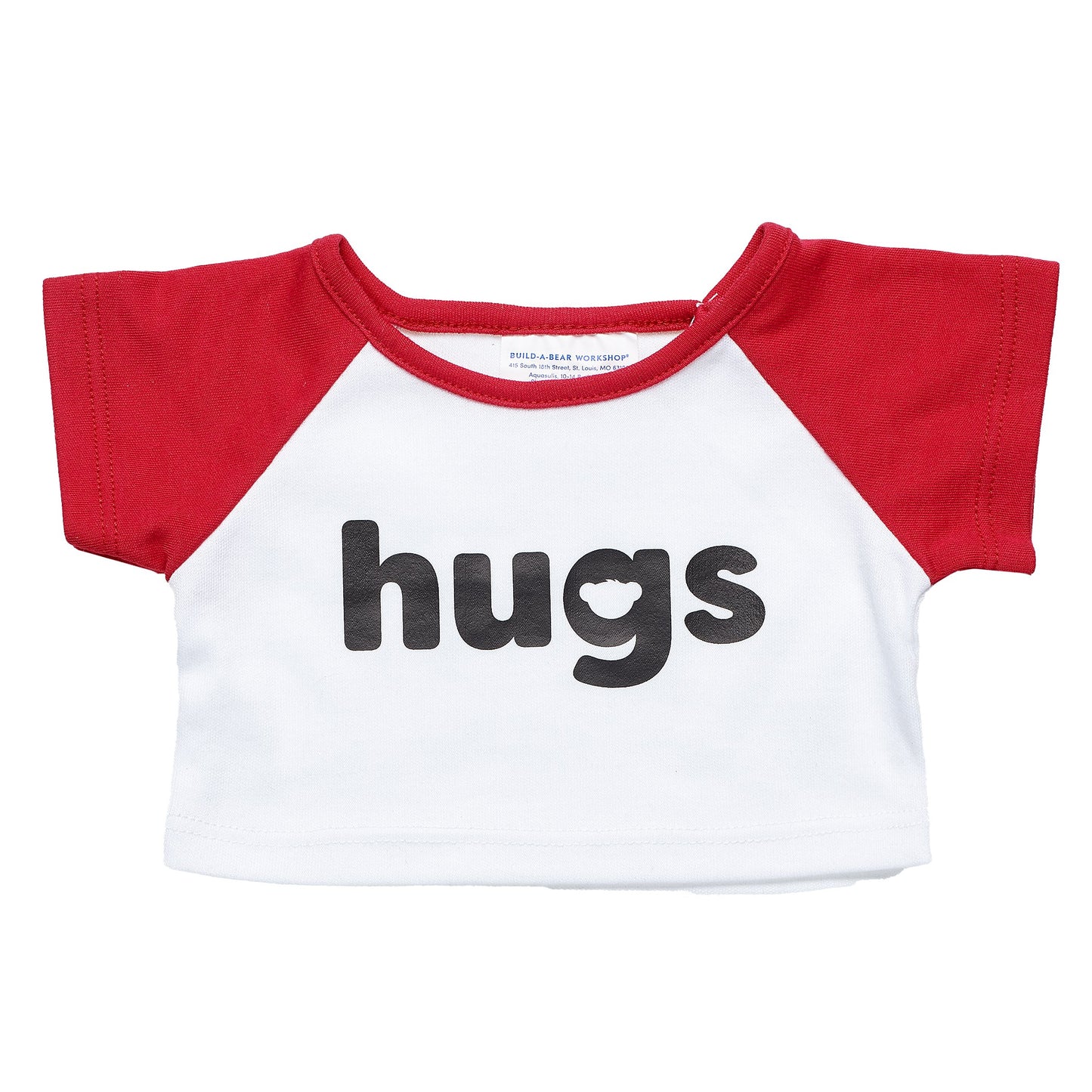 Polera Blanco Con Rojo Hugs Build-A-Bear
