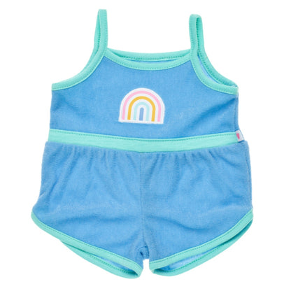 Enterito Arcoiris Toalla Celeste Build-A-Bear